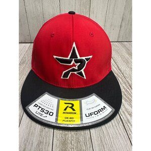 Richardson PTS30 Lite Baseball Cap Hat Flexifit S/M Red Black Uform Visor